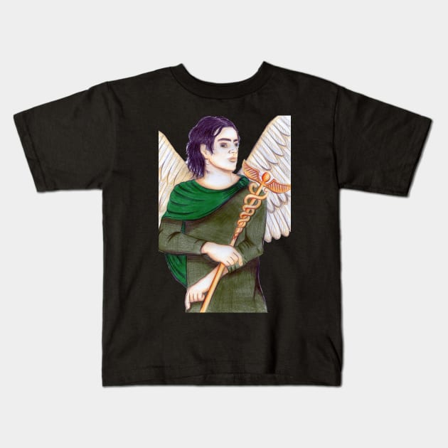 Archangel Raphael the Healer- Dark Grey Kids T-Shirt by EarthSoul